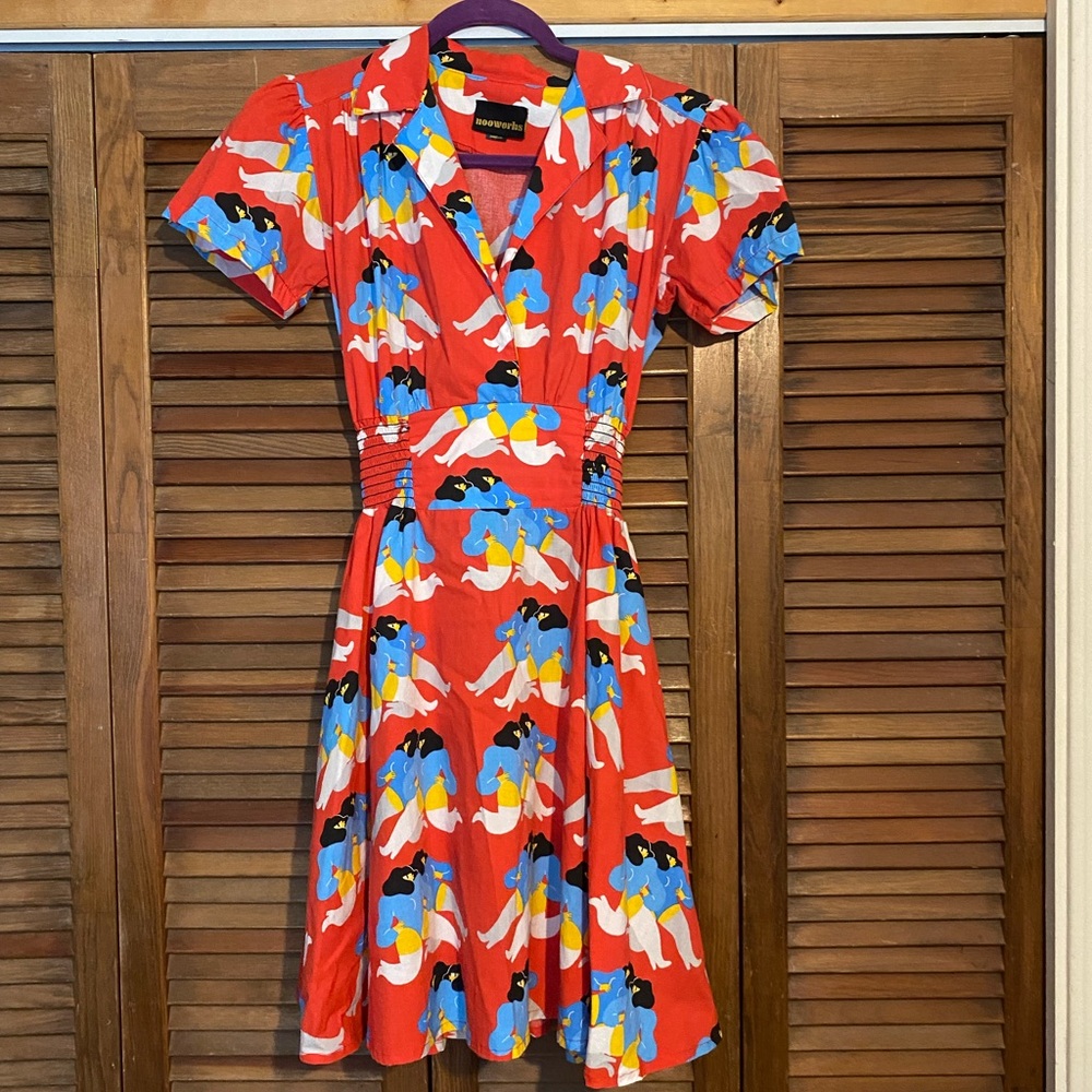 NOOWORKS Leah dress, Double Ladies print size M